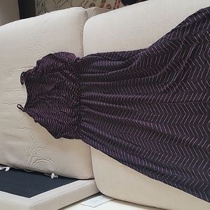 Black and Pink Maxi Dress